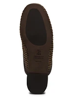 Woven Monili-Trim Slippers