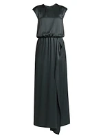 Double Silk Satin Maxi Dress