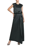 Double Silk Satin Maxi Dress
