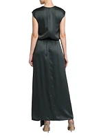 Double Silk Satin Maxi Dress