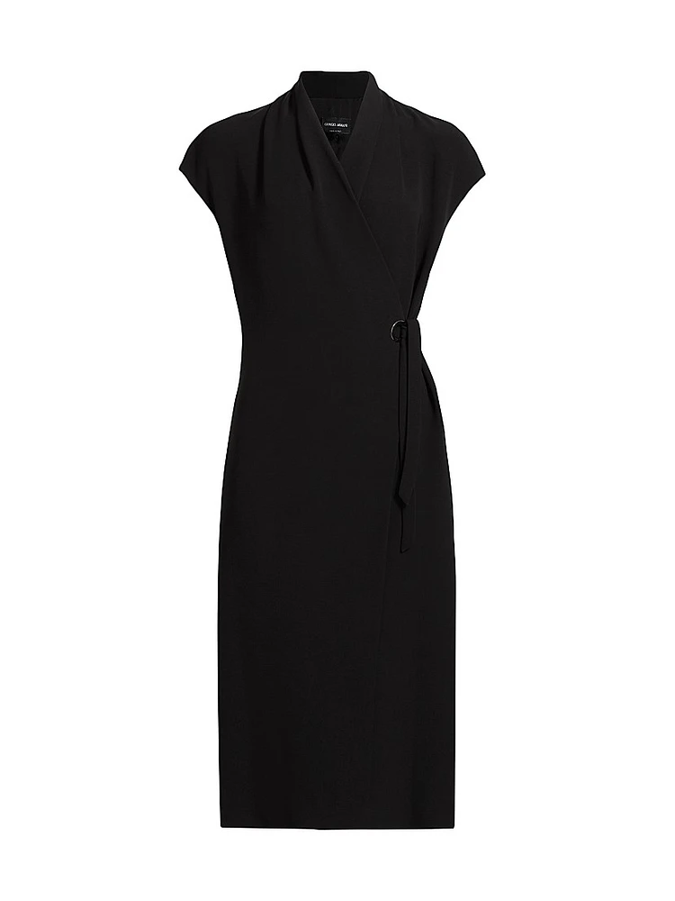 Silk Wrap Midi-Dress