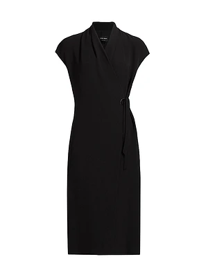Silk Wrap Midi-Dress