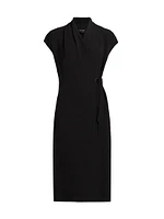 Silk Wrap Midi-Dress