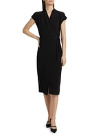Silk Wrap Midi-Dress