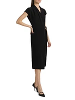Silk Wrap Midi-Dress