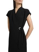 Silk Wrap Midi-Dress