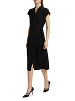 Silk Wrap Midi-Dress