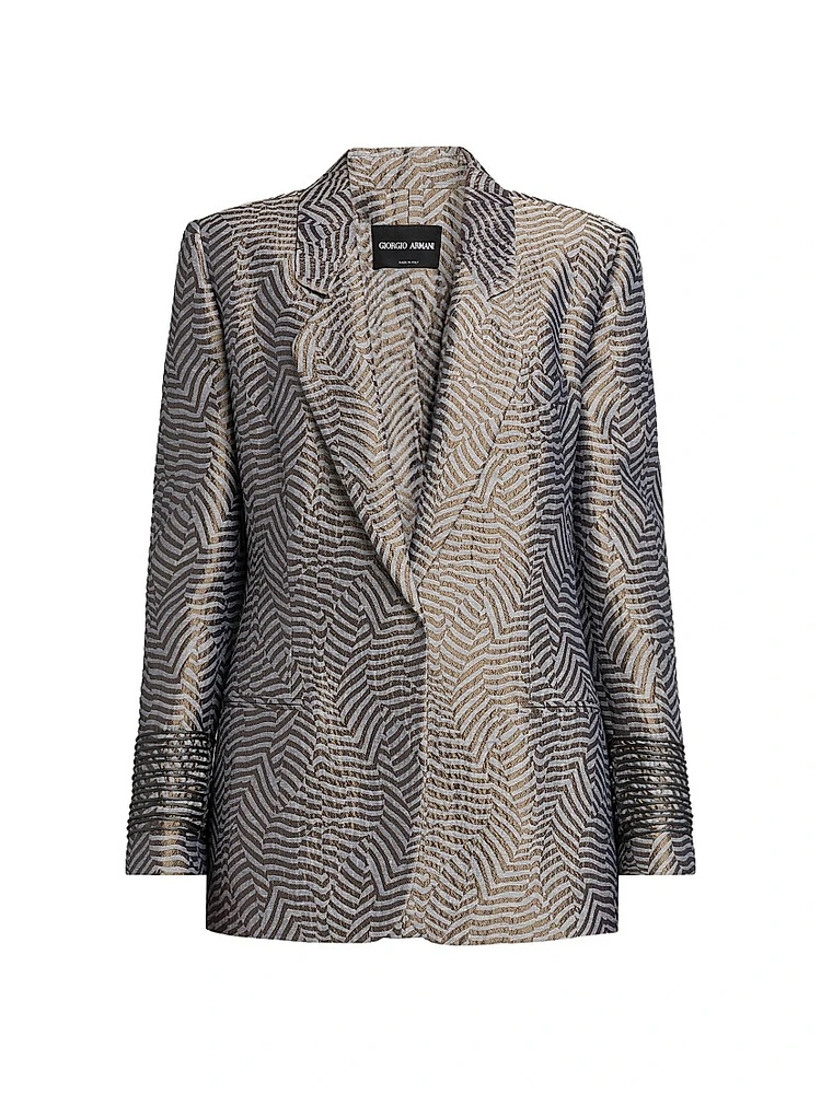Irregular Geometric Jacquard Blazer