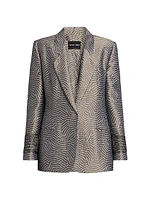 Irregular Geometric Jacquard Blazer