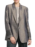 Irregular Geometric Jacquard Blazer