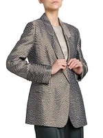 Irregular Geometric Jacquard Blazer