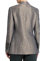 Irregular Geometric Jacquard Blazer
