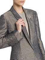 Irregular Geometric Jacquard Blazer