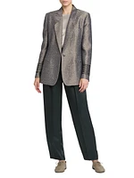 Irregular Geometric Jacquard Blazer