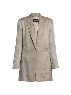 Micro Jacquard Single-Breasted Jacket