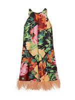 La Fenice Mini Dress with Feathers