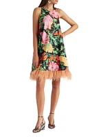 La Fenice Mini Dress with Feathers