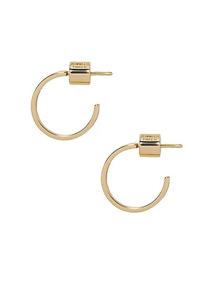 Flat Thread 10K-Gold-Plated Hoop Earrings