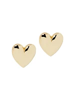 Puffy Heart 10K-Gold-Plated or Silvertone Stud Earrings