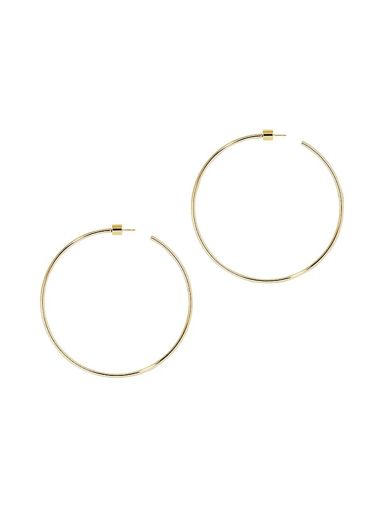 Thread 10K-Gold-Plated Baby Hoop Earrings