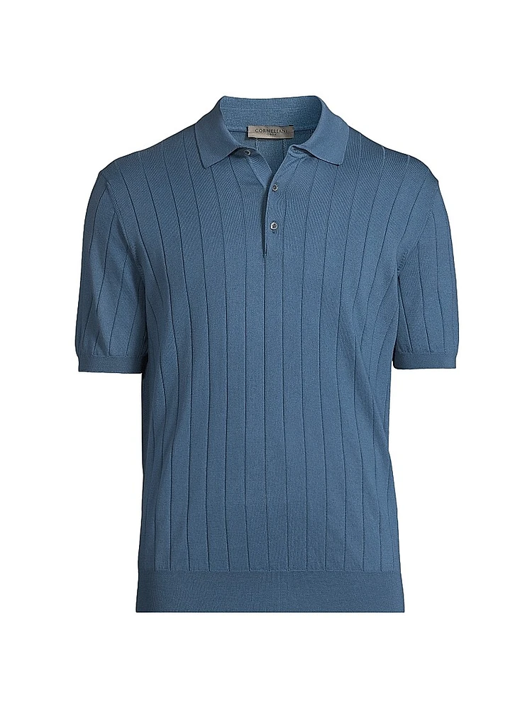 Knit Short-Sleeve Polo Shirt