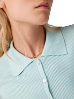 Kenny Rib-Knit Polo Top