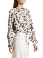 Umi Floral Tieneck Blouse