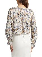 Umi Floral Tieneck Blouse