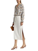 Umi Floral Tieneck Blouse