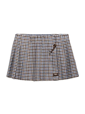 Checked Wool Mini Skirt