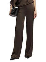Pauline Satin Wide-Leg Pants