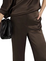 Pauline Satin Wide-Leg Pants