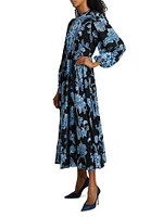Floral Pleated Maxi Dress