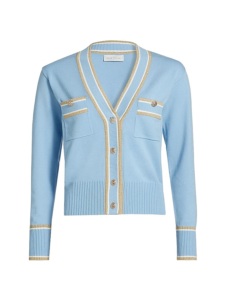 The Kiva Striped V-Neck Cardigan
