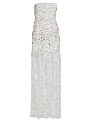 Adra Ruched Lace Gown