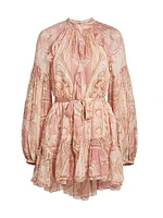 Fiza Ruffle Tie-Waist Minidress