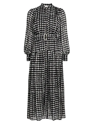 Rue Polka Dot Long-Sleeve Maxi Dress
