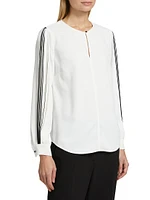 Spring Ellis Contrast Long Sleeve Blouse