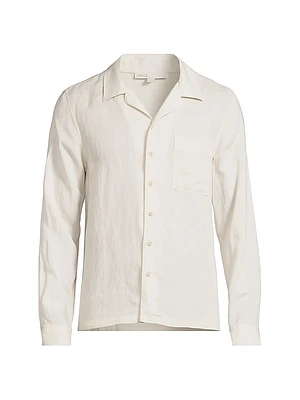 Linen-Blend Camp Shirt