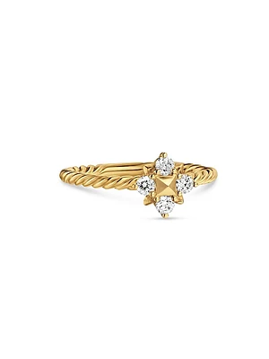 Petite Modern Renaissance Pyramid Ring 18K Yellow Gold