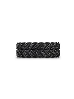 Chevron Pavé Band Ring Black Titanium, 9MM