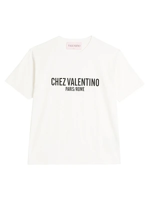 Cotton T-Shirt with Chez Print