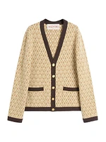 Wool Cardigan with Toute La V Pattern