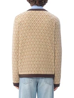 Wool Cardigan with Toute La V Pattern
