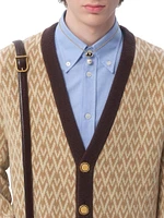 Wool Cardigan with Toute La V Pattern