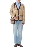 Wool Cardigan with Toute La V Pattern