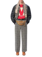 Wool Tweed Bomber Jacket with Chez Valentino Patch