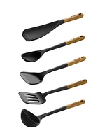 Silicone with Wood Handle Cooking Utensil Sets