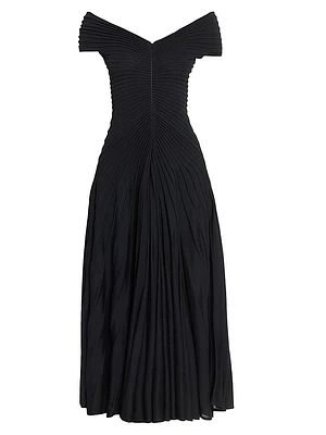 Wool Off-The-Shoulder Maxi Dress