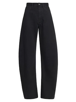 Round High-Rise Denim Jeans